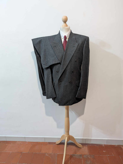 Fantastique costume croisé en flanelle de laine