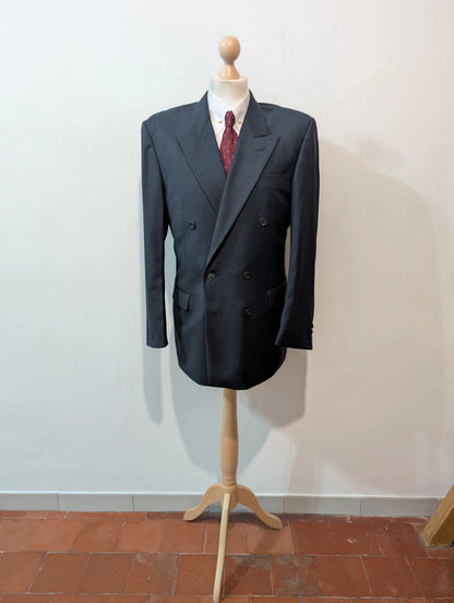 Ravissant costume croisé bleu marine en laine