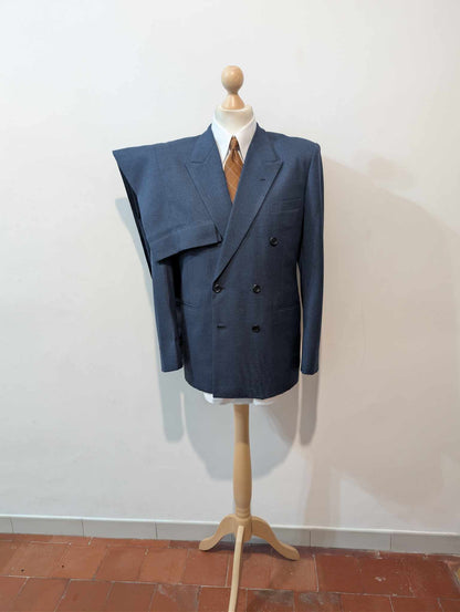 Superbe costume croisé bleu marine en laine