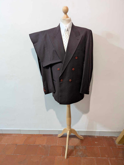 Außergewöhnlicher, zweireihiger, violetter Anzug aus schwerem Flanell