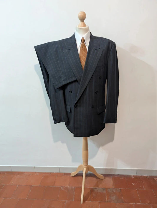 Fabuleux costume croisé pinstripe en laine