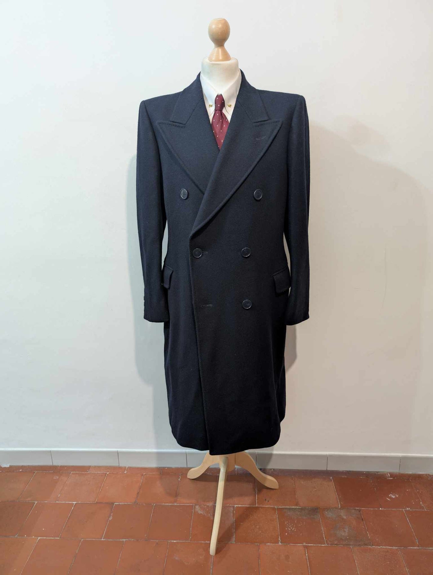 Extraordinaire manteau croisé bleu marine
