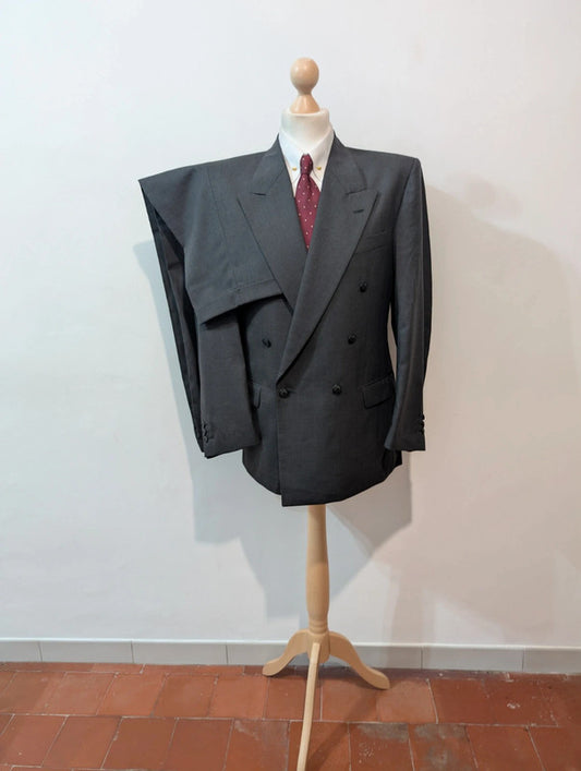 Légendaire costume croisé gris en laine froide