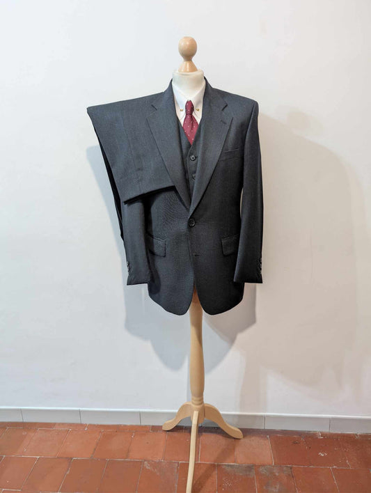 Majestueux costume 3 pièces gris en laine