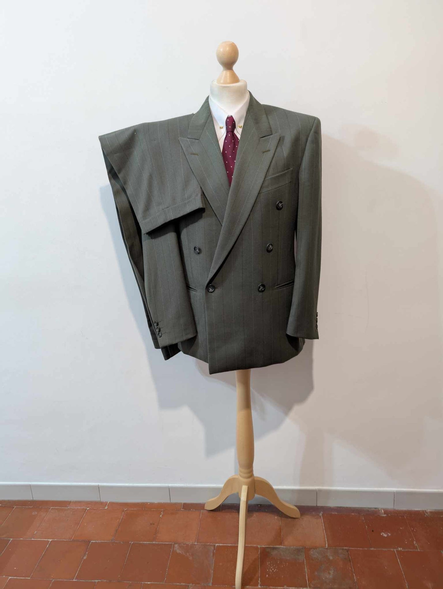 Fabuleux costume croisé chalkstripe en flanelle