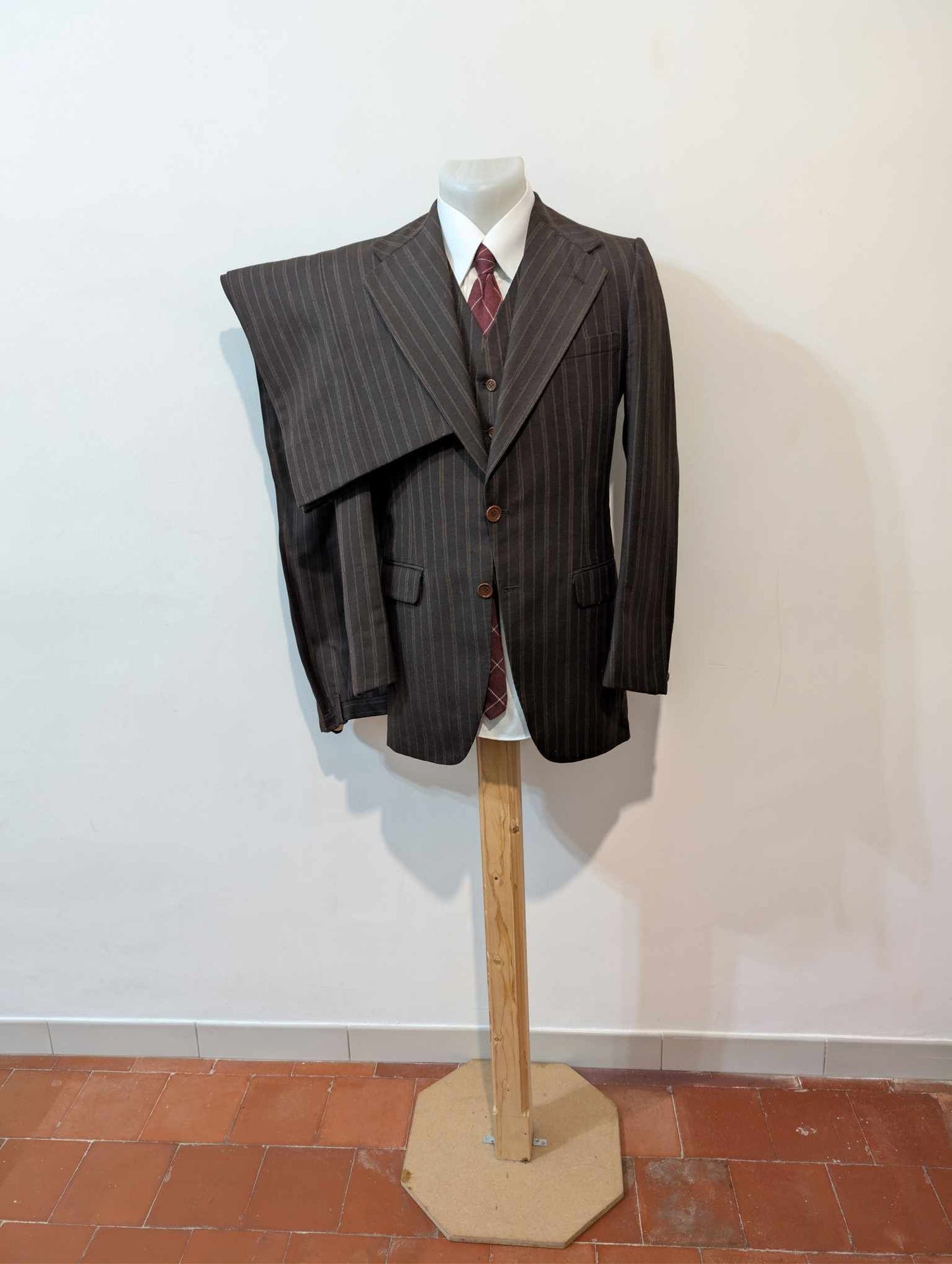 Fabuleux costume 3 pièces pinstripe en laine