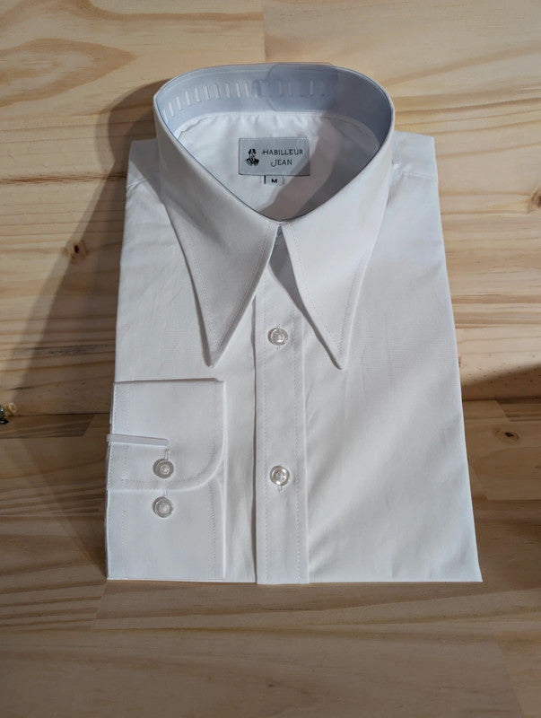 Cotton shirt with point collar Close 10cm