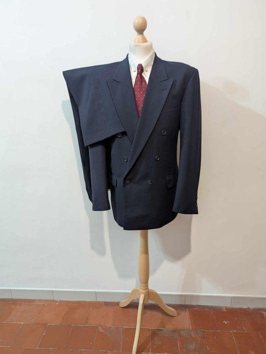 Chouet costume croisé bleu marine en laine