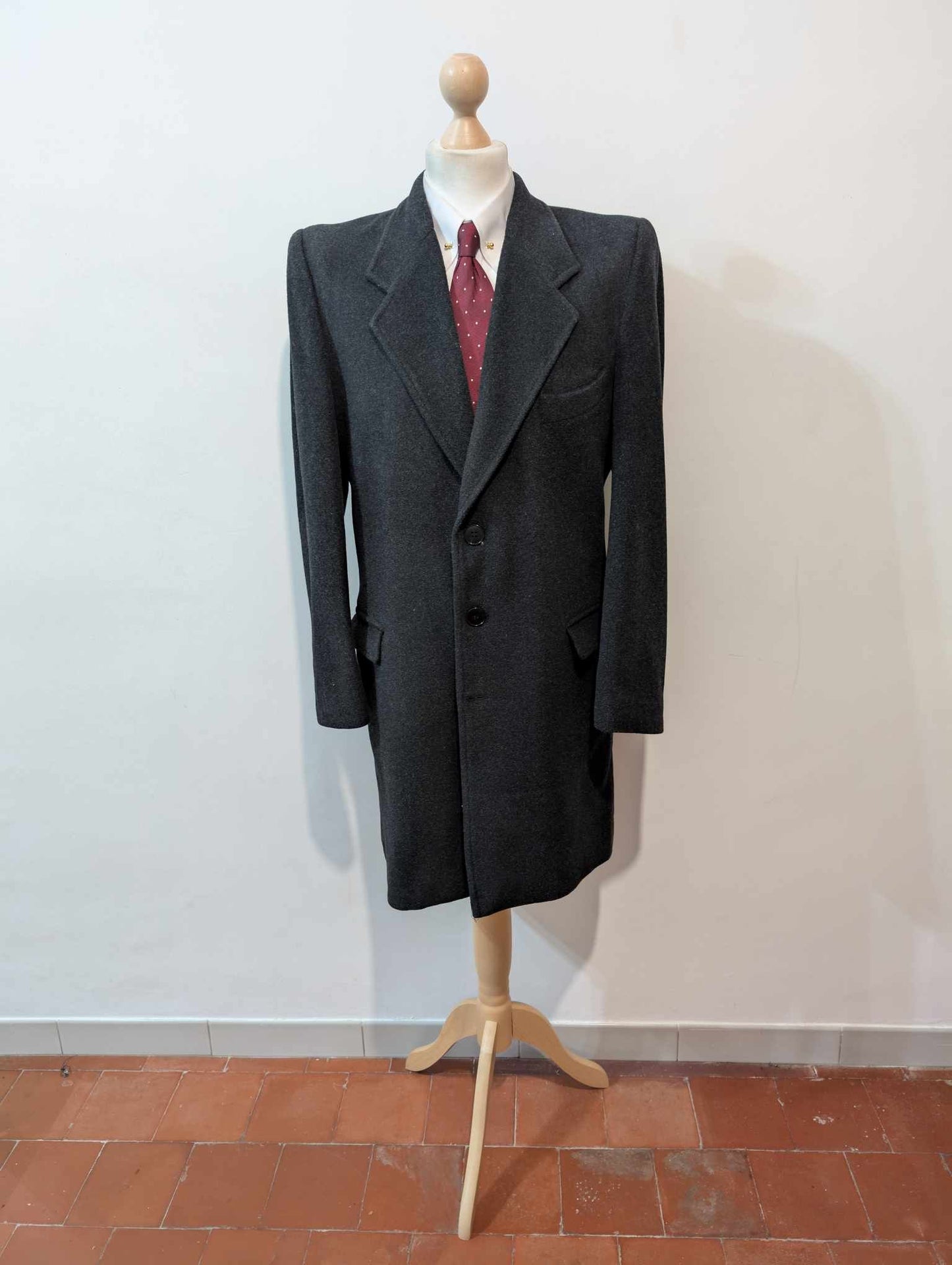 Classique manteau gris anthracite en laine