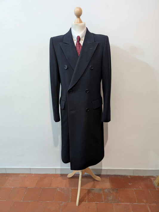 Exceptionnel manteau croisé bleu marine