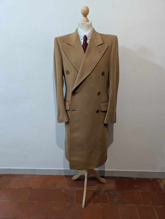 Lumineux manteau croisé camel en laine