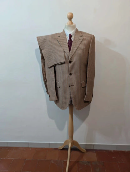 Chouet costume beige marron en lin