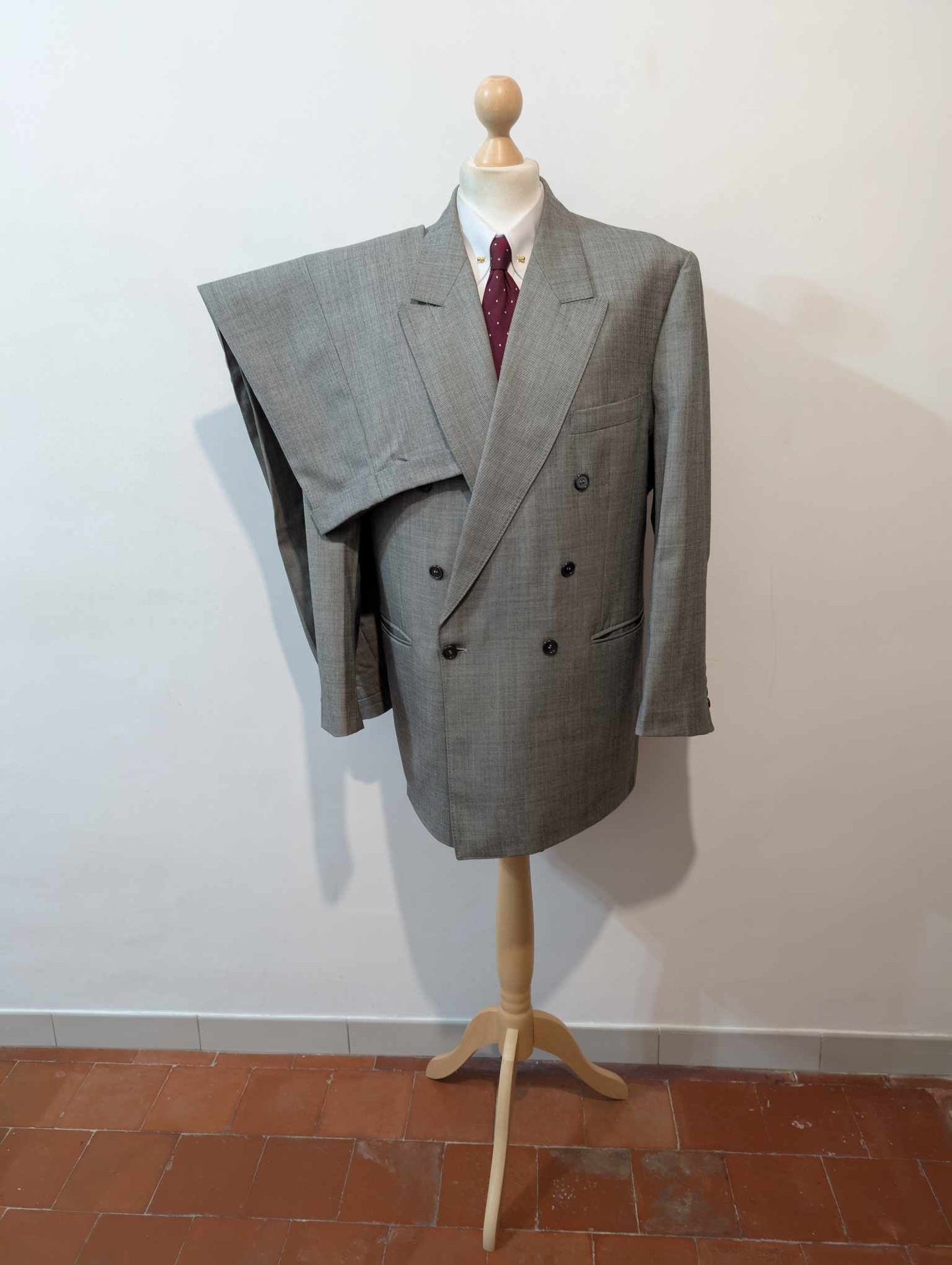 Magnifique costume croisé gris anthracite en laine