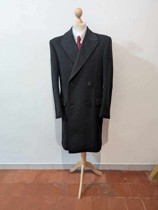 Ravissant manteau croisé gris en laine lourde