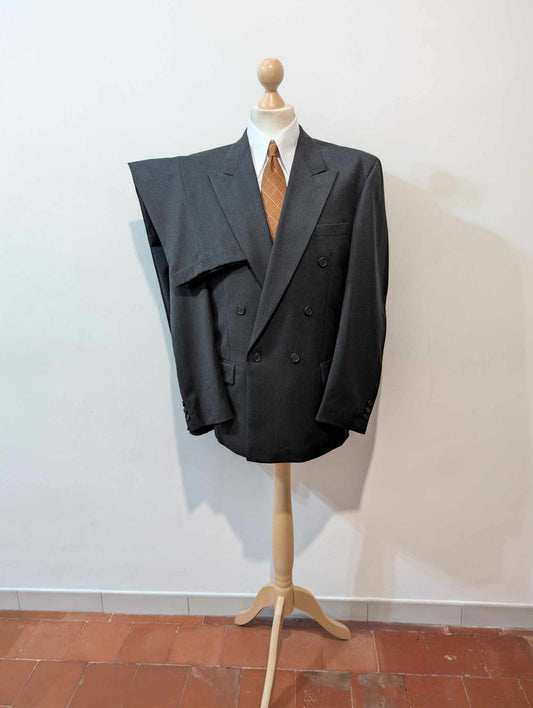 Magnifique costume croisé gris en laine