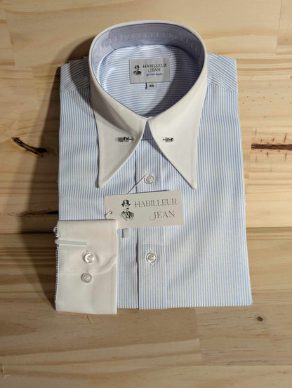 Cotton blend pin-point collar shirt