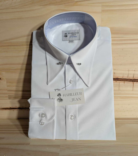 Chemise col en pointe avec épingle en coton mélangé