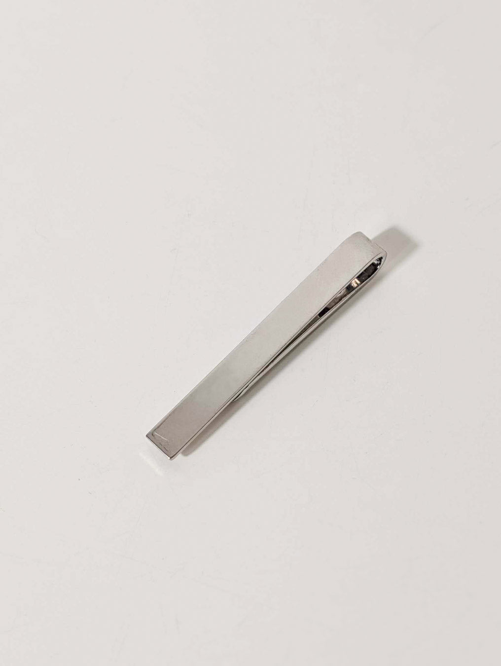 Pince à cravate vintage – Acier inoxydable gris argenté brossé