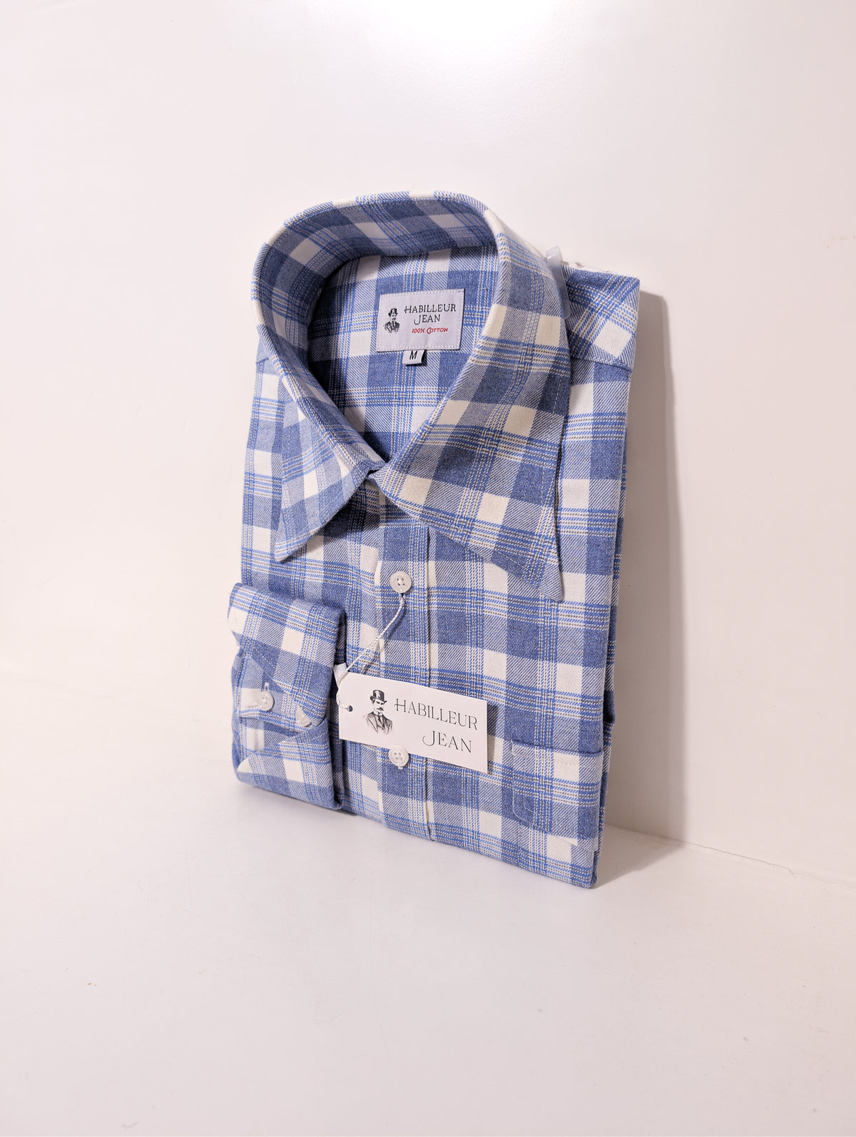 Chemise en flanelle à carreaux bleus