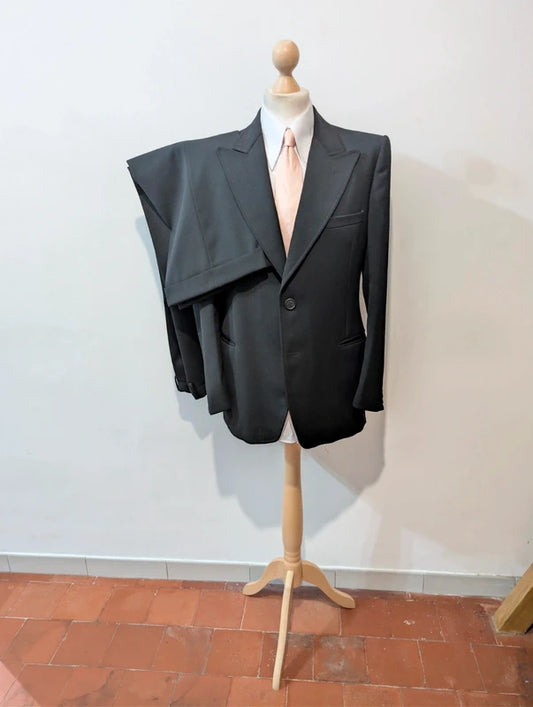 Dark black wool suit