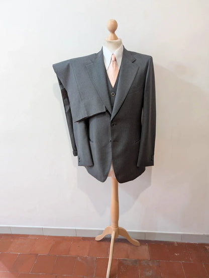 Magnificent gray flannel 3-piece suit