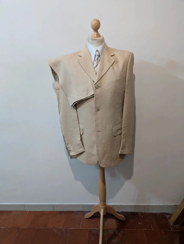 Beige linen suit