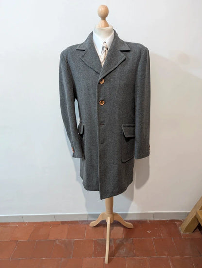 Eleganter grauer Woll-Polocoat