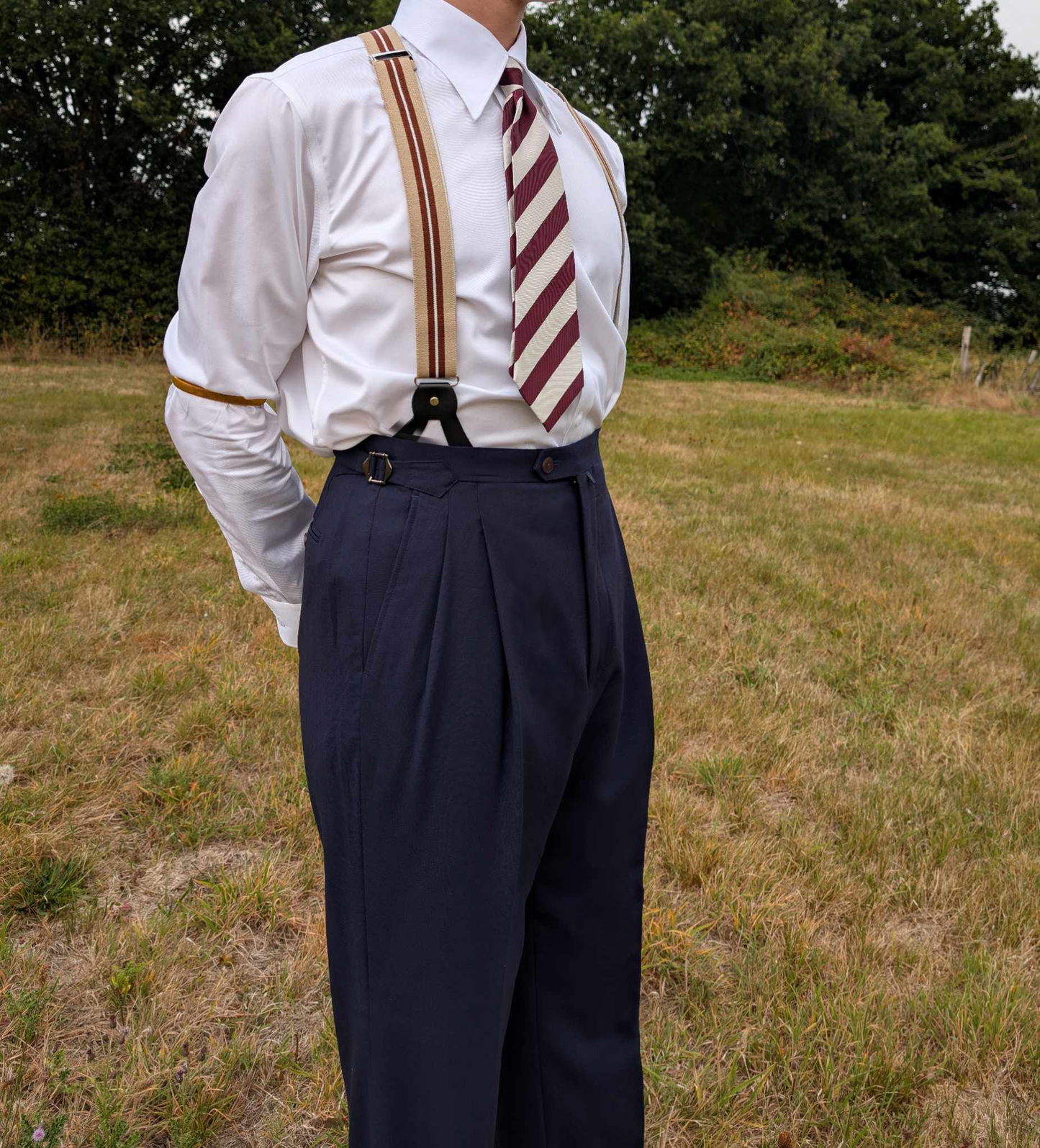 Beige Hosenträger