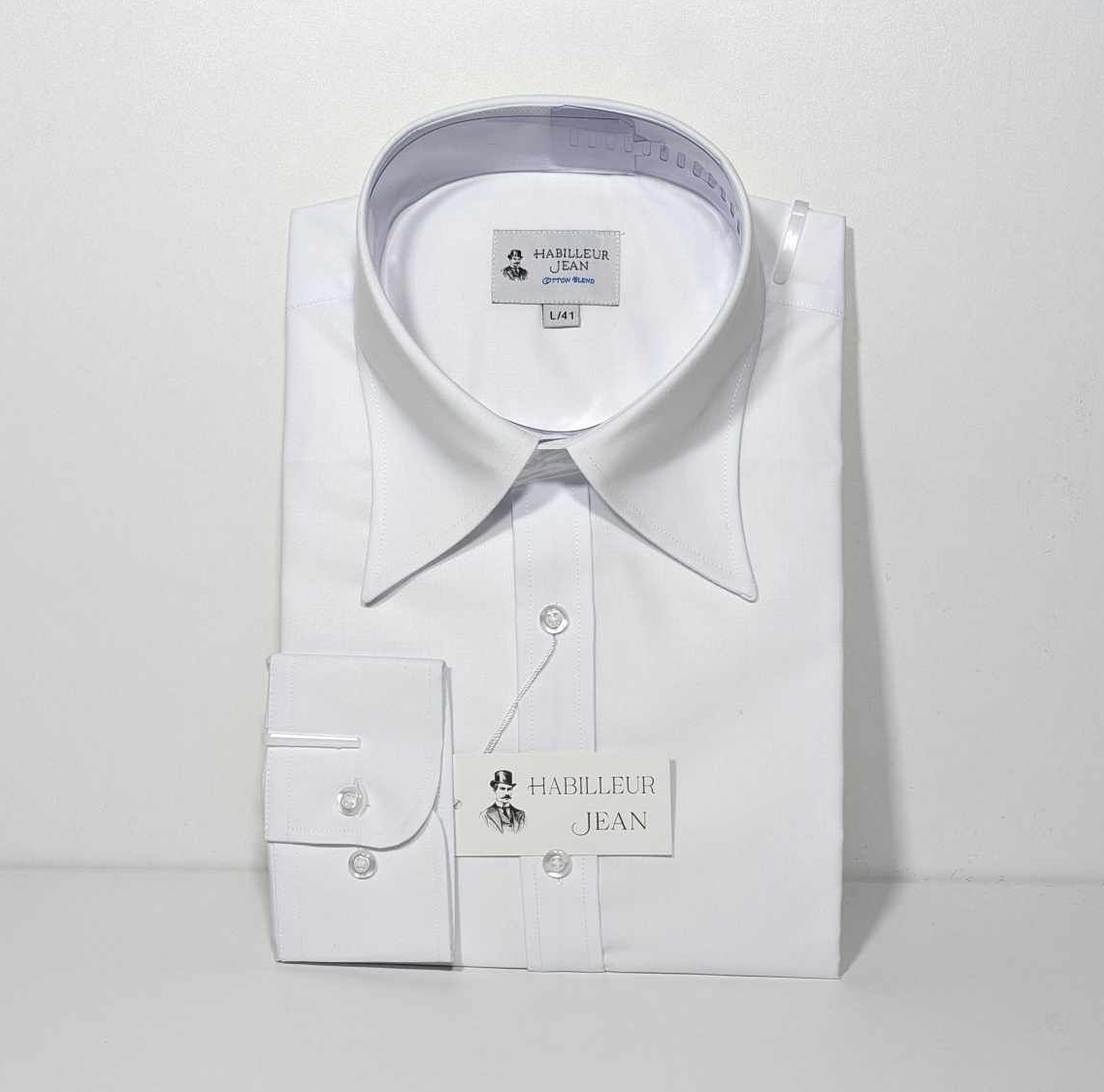 Cotton blend French collar shirt