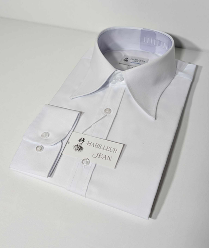 Cotton blend French collar shirt