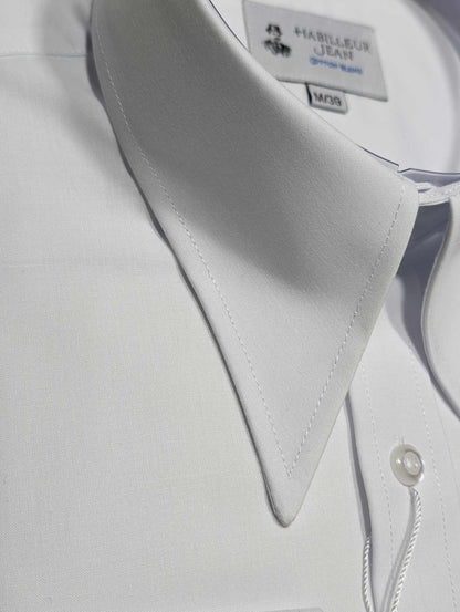 Cotton blend point collar shirt