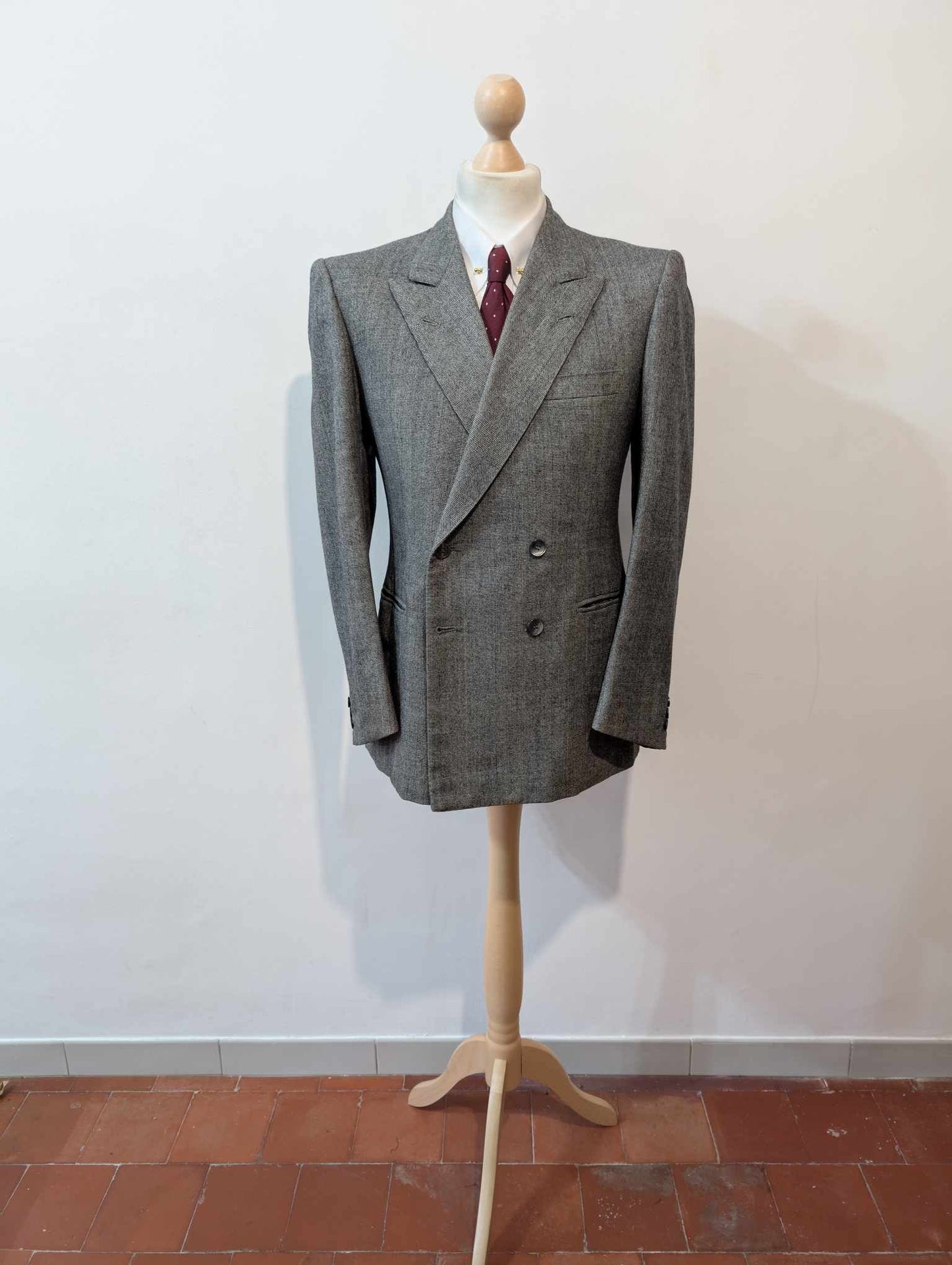 Ancien costume croisé bespoke en flanelle
