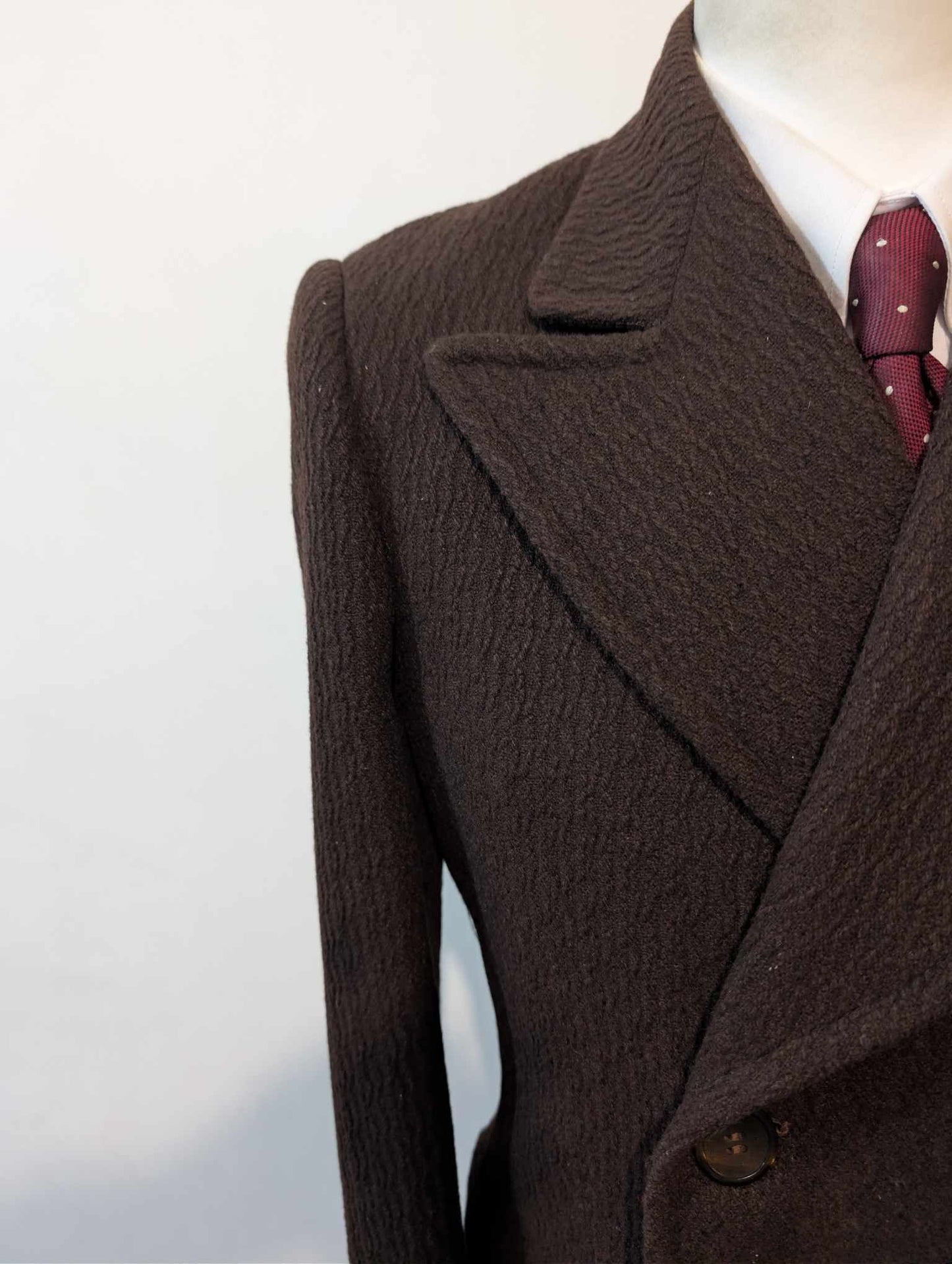 Sublime manteau croisé marron en laine