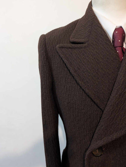 Sublime manteau croisé marron en laine