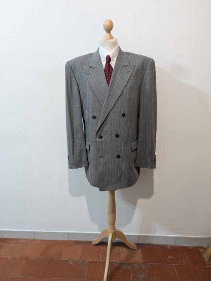 Formidable costume croisé pinstripe en laine