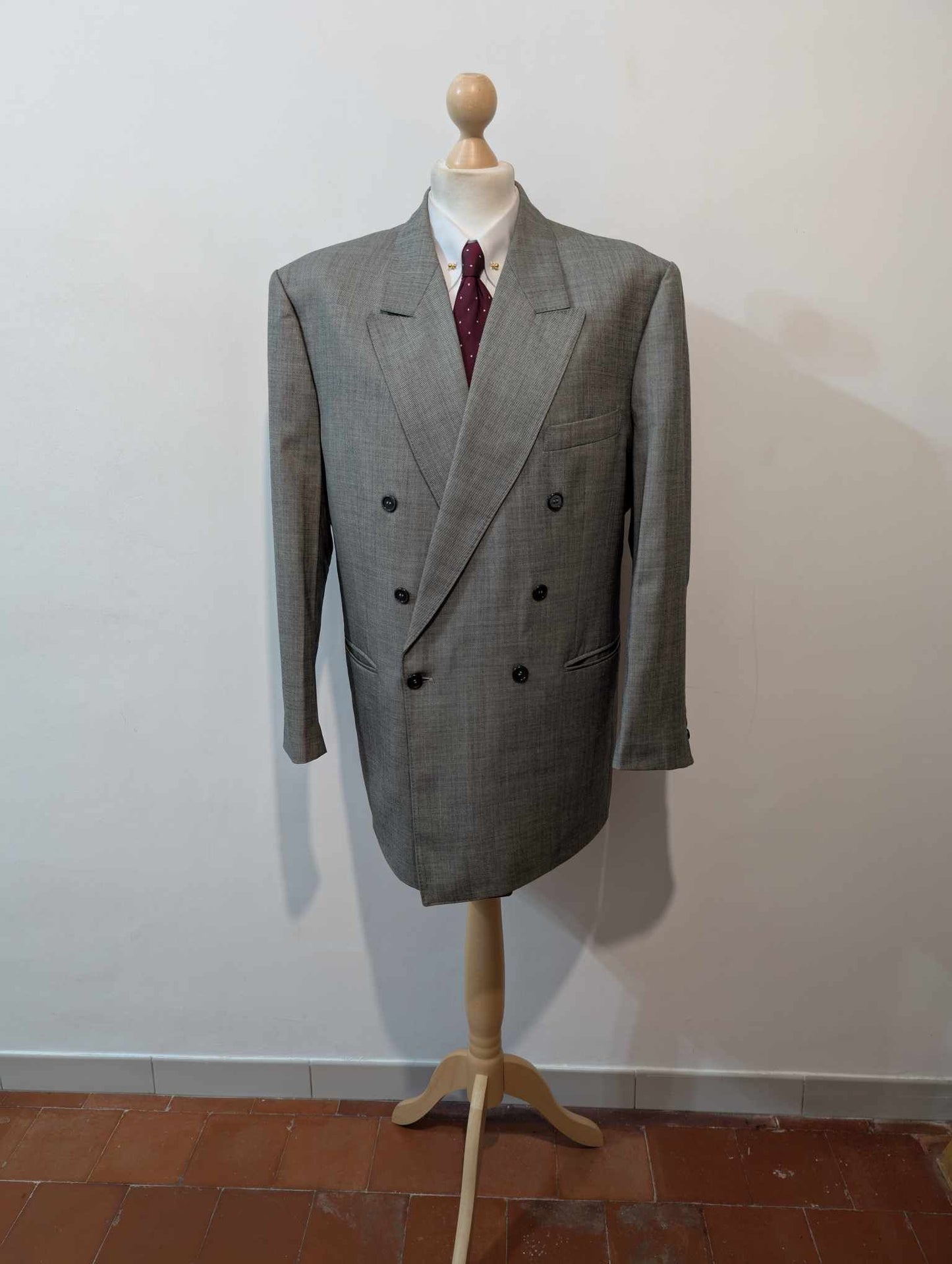 Magnifique costume croisé gris anthracite en laine