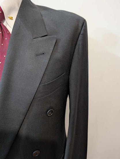 Classique costume croisé gris en laine