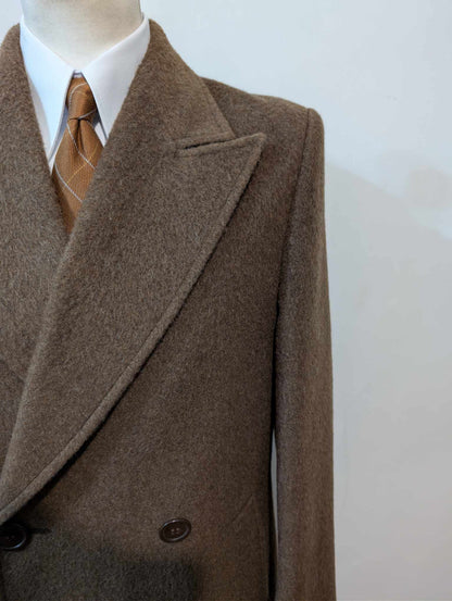 Gentil manteau croisé marron en laine