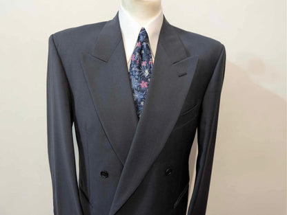 Ravissant costume croisé bleu marine en laine froide
