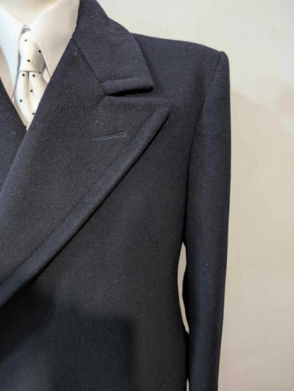 Robuste manteau croisé bleu marine en laine
