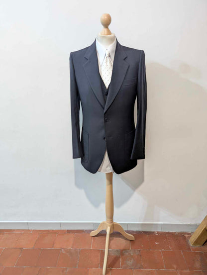 Wunderschöner dreiteiliger marineblauer Wollanzug