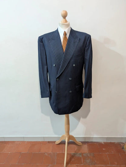 Extraordinaire costume croisé pinstripe en laine