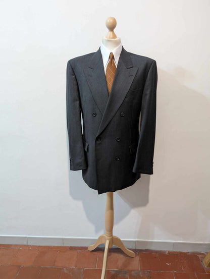Magnifique costume croisé gris en laine