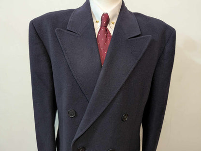 Elegant manteau croisé bleu marine