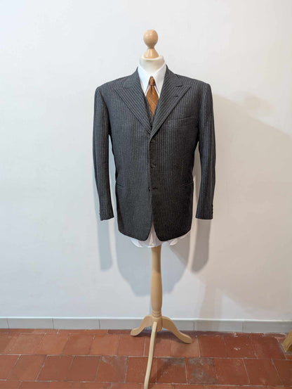 Dangereux costume 3 pièces pinstripe en flanelle lourde