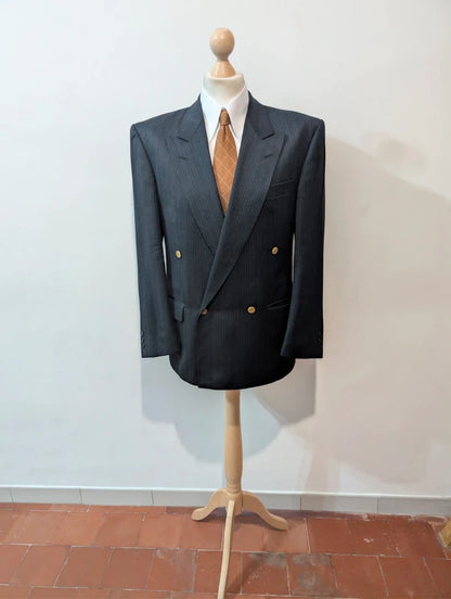 Génial costume croisé a rayure en laine