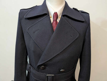 Magnifique trench coat bleu marine en laine
