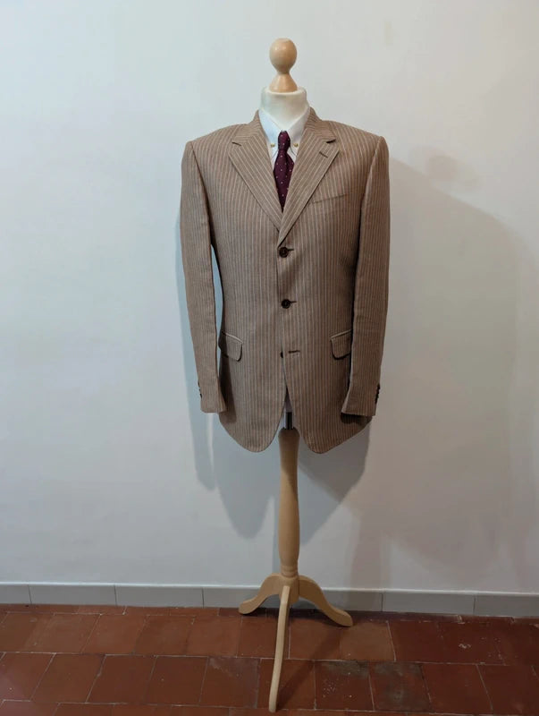 Chouet costume beige marron en lin