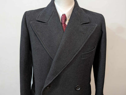 Merveilleux manteau croisé gris en laine
