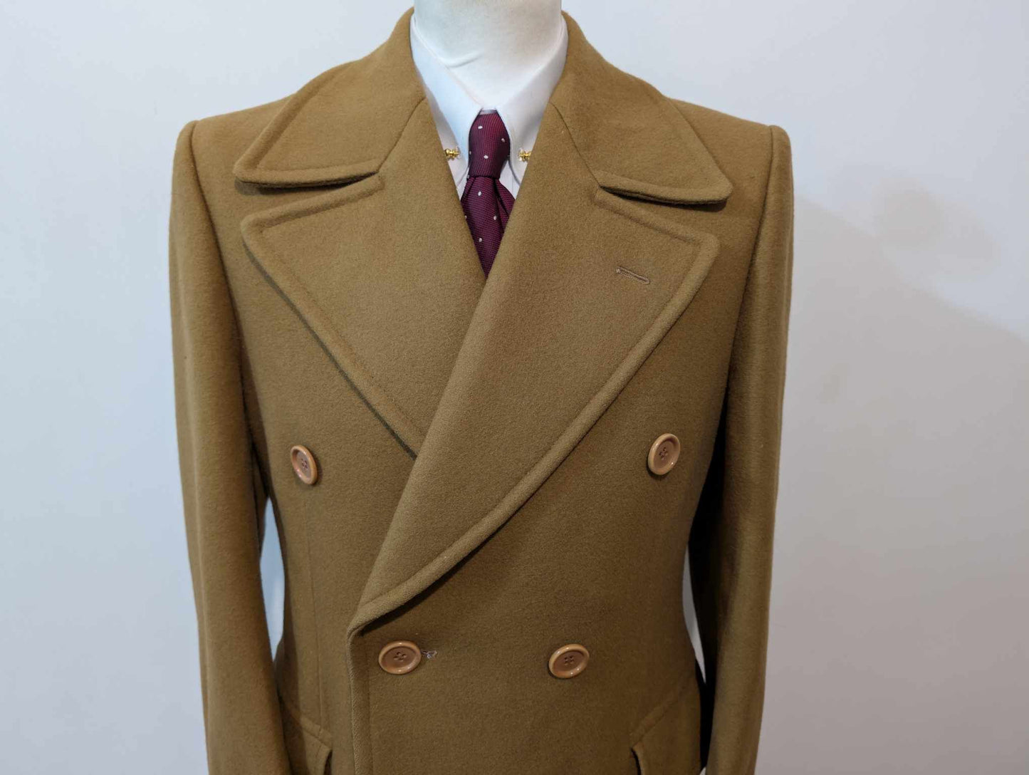 Sublime manteau croisé camel en laine